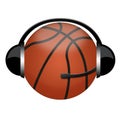 Basketball headphone sign Royalty Free Stock Photo