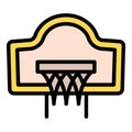 Basketball home basket icon, outline style