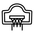 Basketball home basket icon, outline style