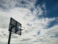 Basketball hoop against dramatic backlight background. Royalty Free Stock Photo