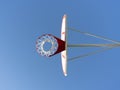 Basketball hoop as seen from underneath goal Royalty Free Stock Photo