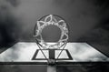 Basketball hoop in black and white Royalty Free Stock Photo