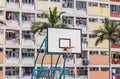 Basketball Hoop closeup and Colourful facades in Hong Kong