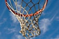 Basketball Hoop with Clouds and Blue Sky Royalty Free Stock Photo