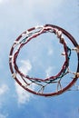 Basketball hoop detail close up