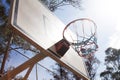 Basketball hoop detail close up Royalty Free Stock Photo