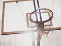 Basketball Hoop with glare Royalty Free Stock Photo