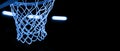 Basketball hoop isolated on black background. Blue filter Royalty Free Stock Photo