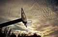 Basketball hoop with moving clouds Royalty Free Stock Photo