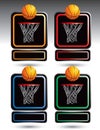 Basketball and hoop on nameplates
