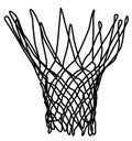 Basketball hoop net isolated realistic silhouette Illustration Royalty Free Stock Photo
