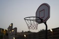 Basketball hoop at night, outdoor. Street basketball Royalty Free Stock Photo