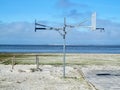 Basketball hoop on the North Sea beach