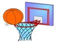 Basketball hoop and an orange ball
