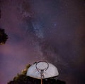 Basketball hoop at the park in the night with the stars above Royalty Free Stock Photo