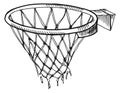 Basketball hoop sketch. Hand drawn sport basket Royalty Free Stock Photo