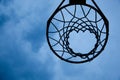 Basketball hoop with sky background Royalty Free Stock Photo