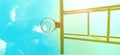 Basketball hoop sky and cloud nice background Royalty Free Stock Photo