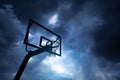 Basketball hoop and sky