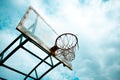 Basketball hoop on the sky Royalty Free Stock Photo