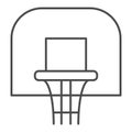 Basketball hoop thin line icon. Basketball ring vector illustration isolated on white. Basketball net outline style Royalty Free Stock Photo