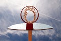 Basketball hoop from underneath Royalty Free Stock Photo
