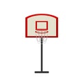 Basketball hoop and basketball hoop with basketball, vector illustration