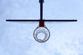 basketball hoop view from below against the blue sky Royalty Free Stock Photo