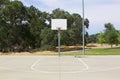 Basketball Hoop With White Backboard and Court