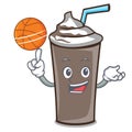 With basketball ice chocolate character cartoon