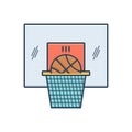 Color illustration icon for Basketball, post and achieved