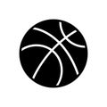 Black solid icon for Basketball, circle and play