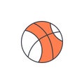 basketball icon. Element of web icon with one color for mobile concept and web apps. Thin line basketball icon can be used for web Royalty Free Stock Photo