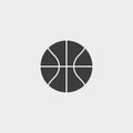 Basketball icon in a flat design in black color. Vector illustration eps10 Royalty Free Stock Photo