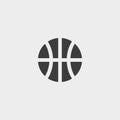 Basketball icon in a flat design in black color. Vector illustration eps10 Royalty Free Stock Photo