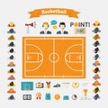 Basketball Icons set Royalty Free Stock Photo