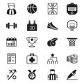 Basketball icons set Royalty Free Stock Photo