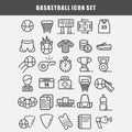 Simple basketball icons set vector art