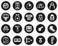 Basketball Icons White On Black Flat Design Circle Set Big Royalty Free Stock Photo