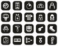 Basketball Icons White On Black Flat Design Set Big Royalty Free Stock Photo