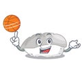 With basketball ika sushi isolated with the cartoon Royalty Free Stock Photo