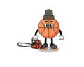 basketball illustration cartoon as a lumberjack