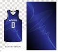 basketball jersey pattern design template. black blue gradient abstract background with blue line art waves