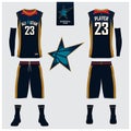 Basketball jersey, shorts, socks template for basketball club.