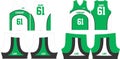 Basketball jersey uniforms pattern design templates front and back view illustration