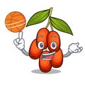 With basketball jujube fruit in a cartoon bowl