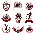 Basketball labels and icons set. Vector