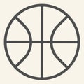 Basketball line icon. Basketball ball outline style pictogram on beige background. Sport and recreation signs for mobile