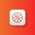 Basketball line icon isolated on gradient background