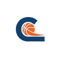 Basketball initial letter logo